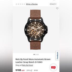 Relic Watch by Fossil. Come with extra itouch Sport .